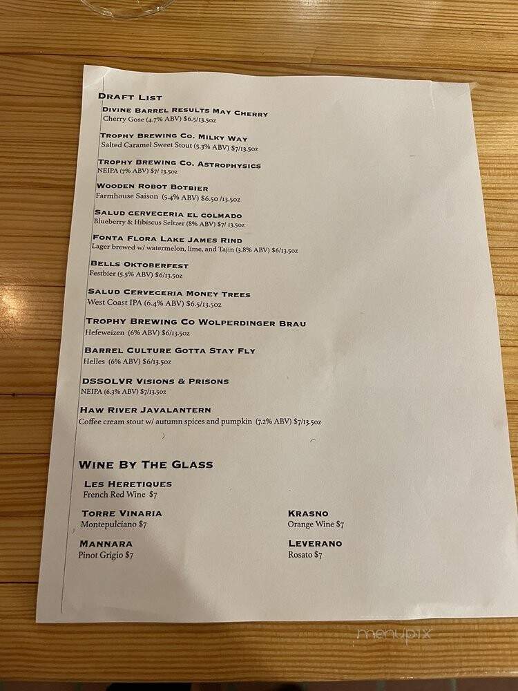State of Beer - Raleigh, NC menu_pic