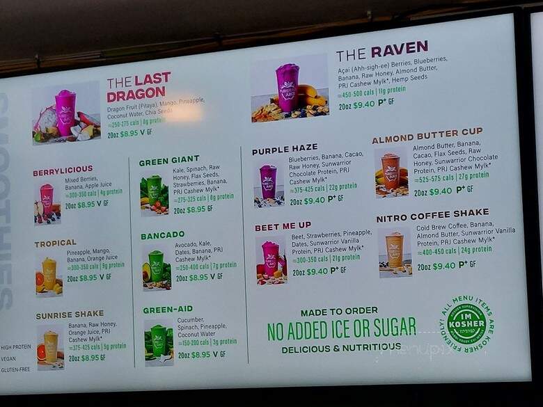 Pure Raw Juice - Baltimore, MD menu_pic