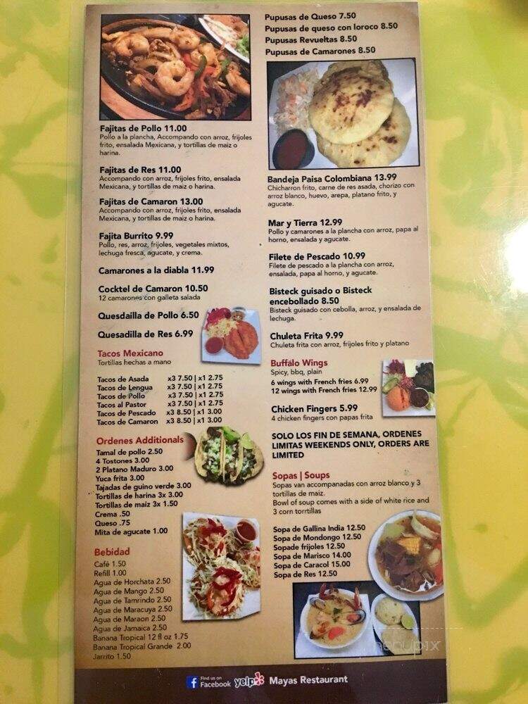 Maya's Restaurant & Bakery - Norfolk, VA menu_pic