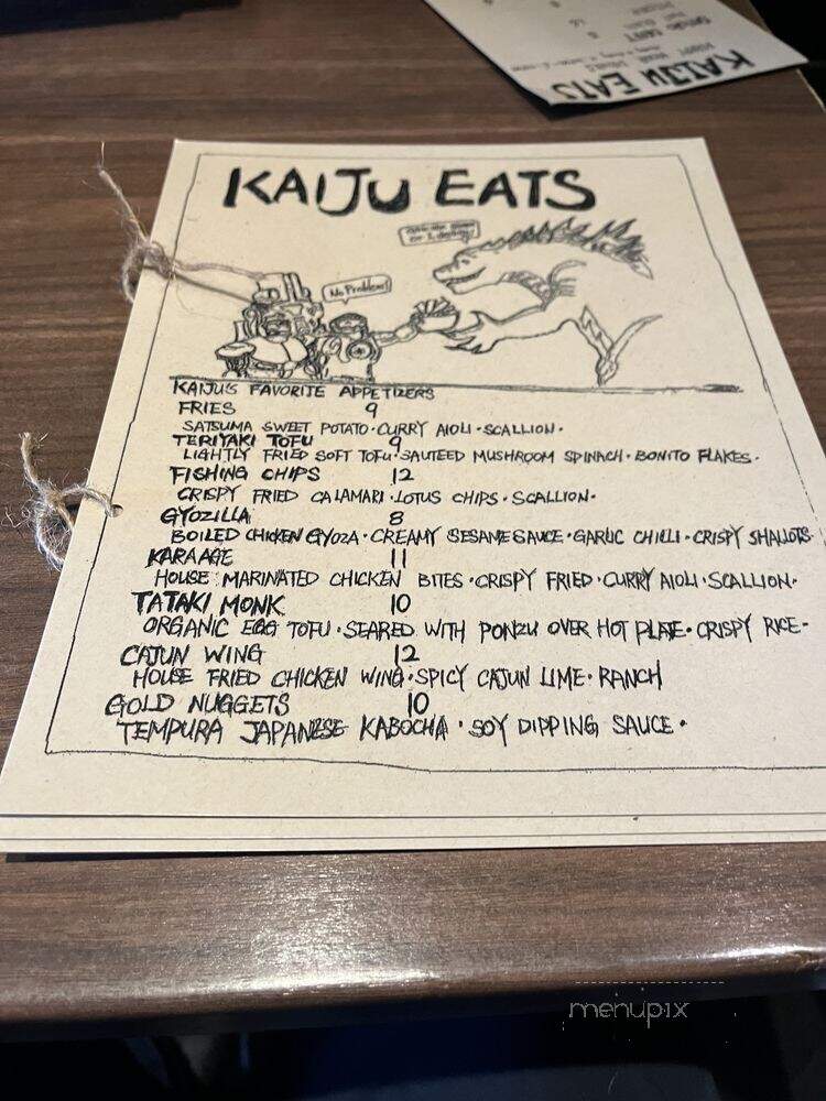 Kaiju Eats Ramen and Izakaya - San Francisco, CA menu_pic