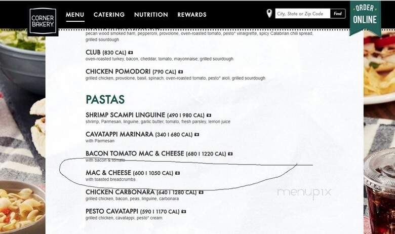 Corner Bakery Cafe - Overland Park, KS menu_pic