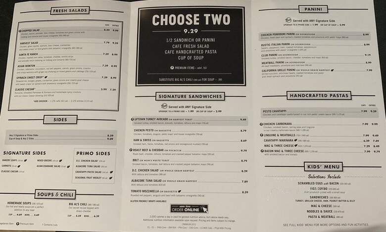 Corner Bakery Cafe - Visalia, CA menu_pic