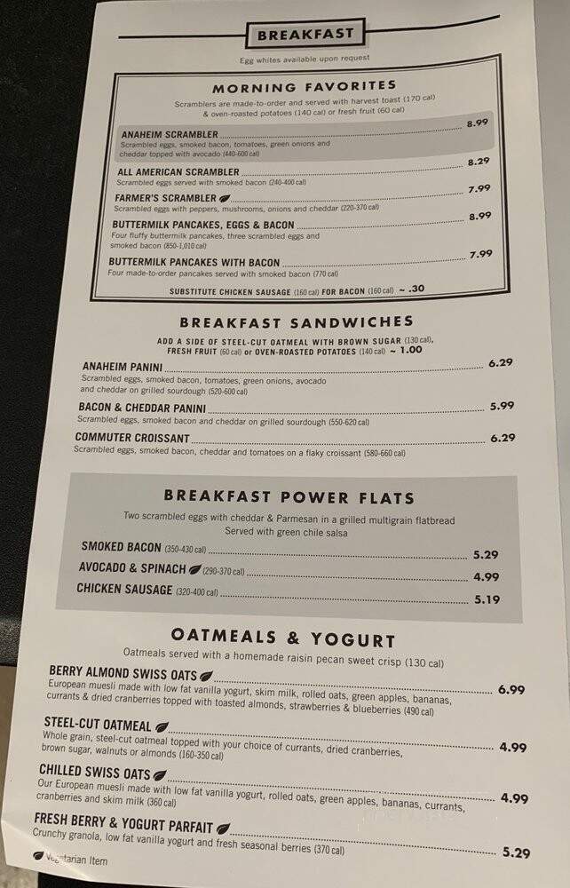Corner Bakery Cafe - Visalia, CA menu_pic