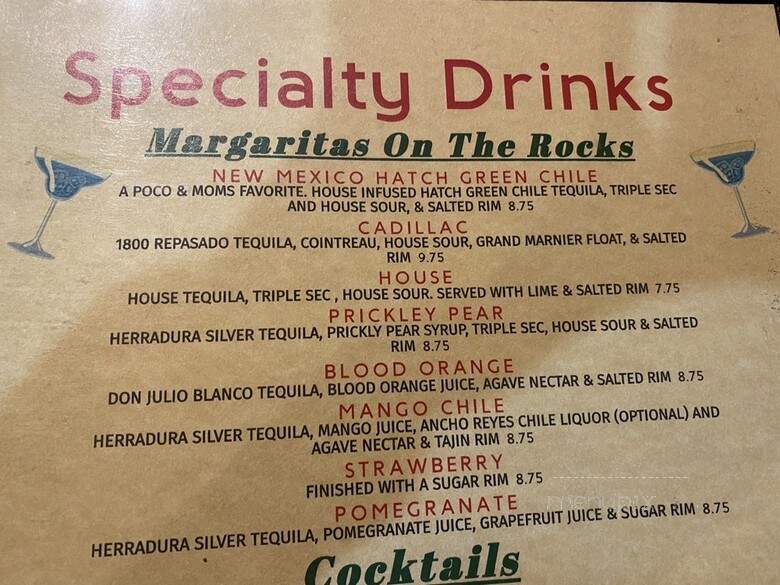 Poco and Mama's Cantina - Tucson, AZ menu_pic