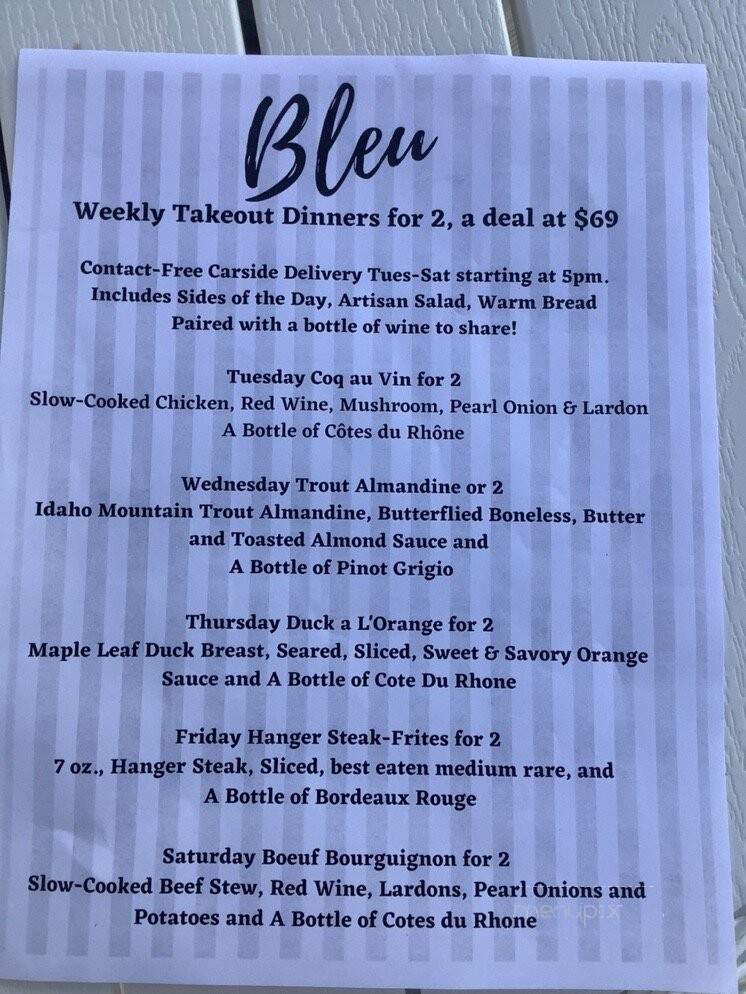 Bleu Rendez-Vous - Sanibel, FL menu_pic