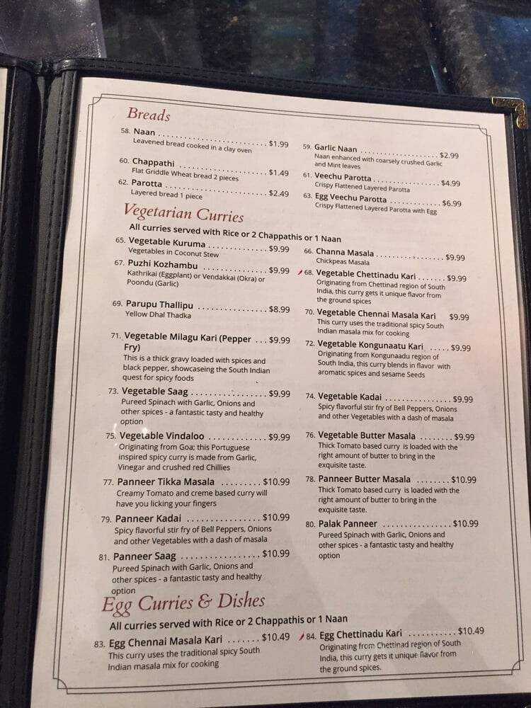 Chennai Cafe - Irving, TX menu_pic