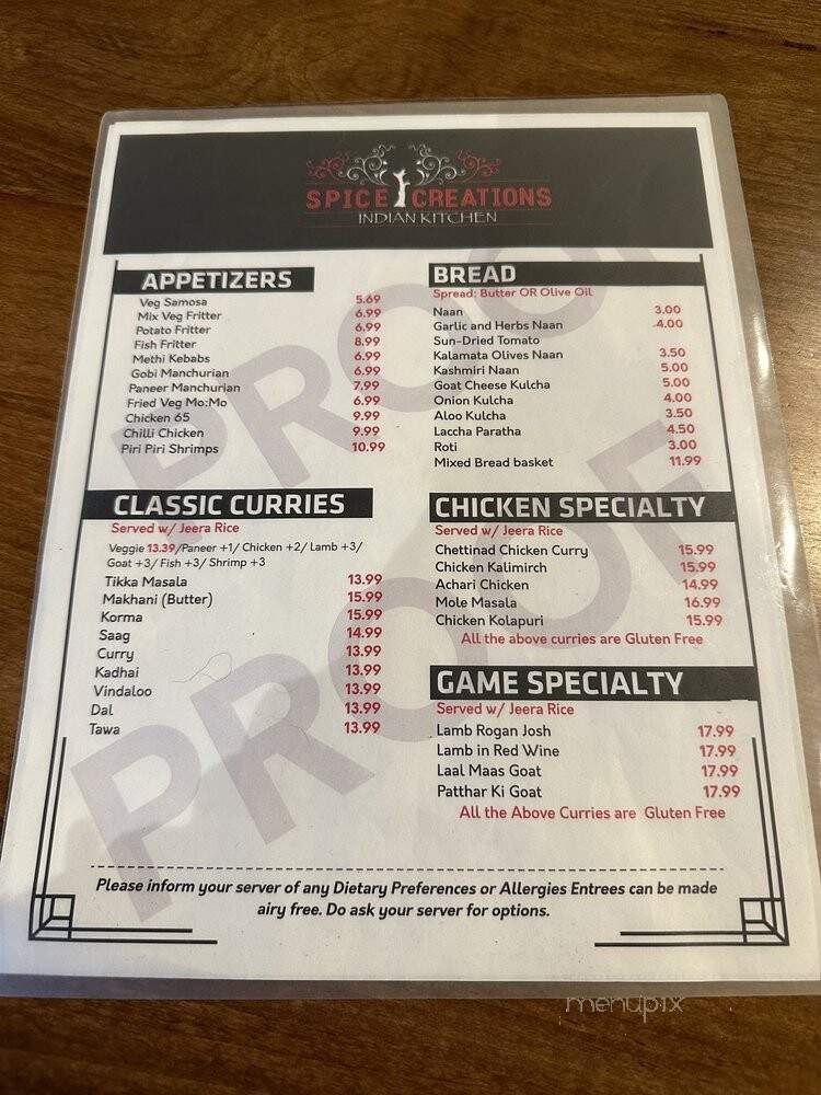 Spice Creations - Allen, TX menu_pic