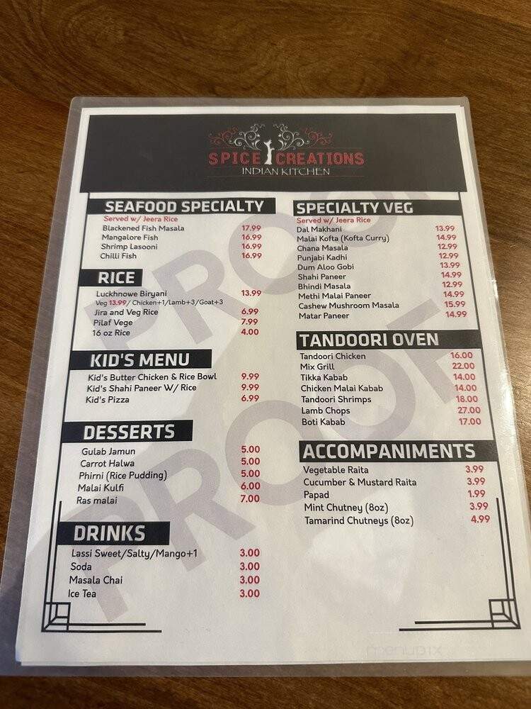 Spice Creations - Allen, TX menu_pic
