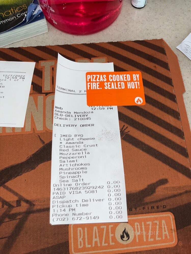 Blaze Pizza - Henderson, NV menu_pic