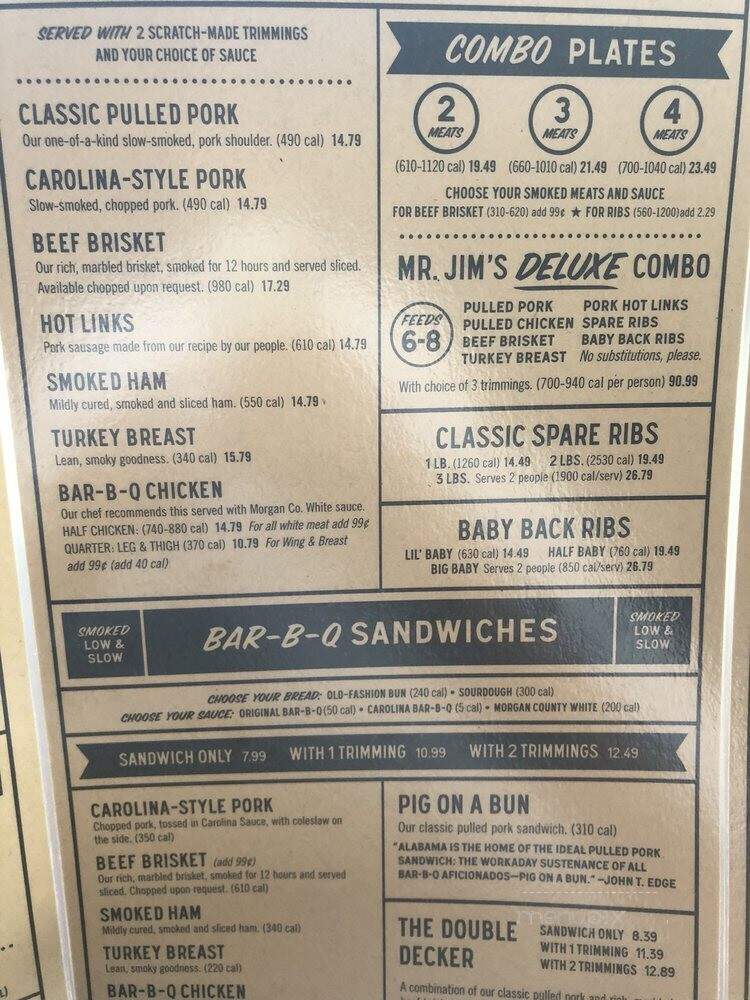 Jim 'n Nick's BBQ - Northglenn, CO menu_pic