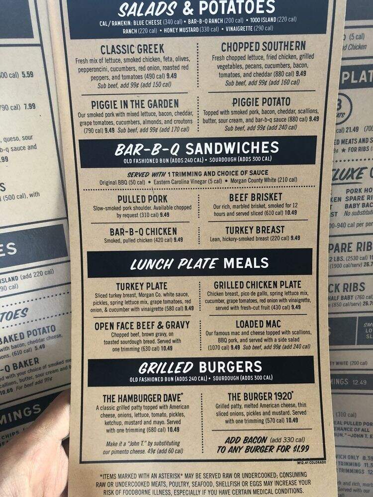Jim 'n Nick's BBQ - Northglenn, CO menu_pic