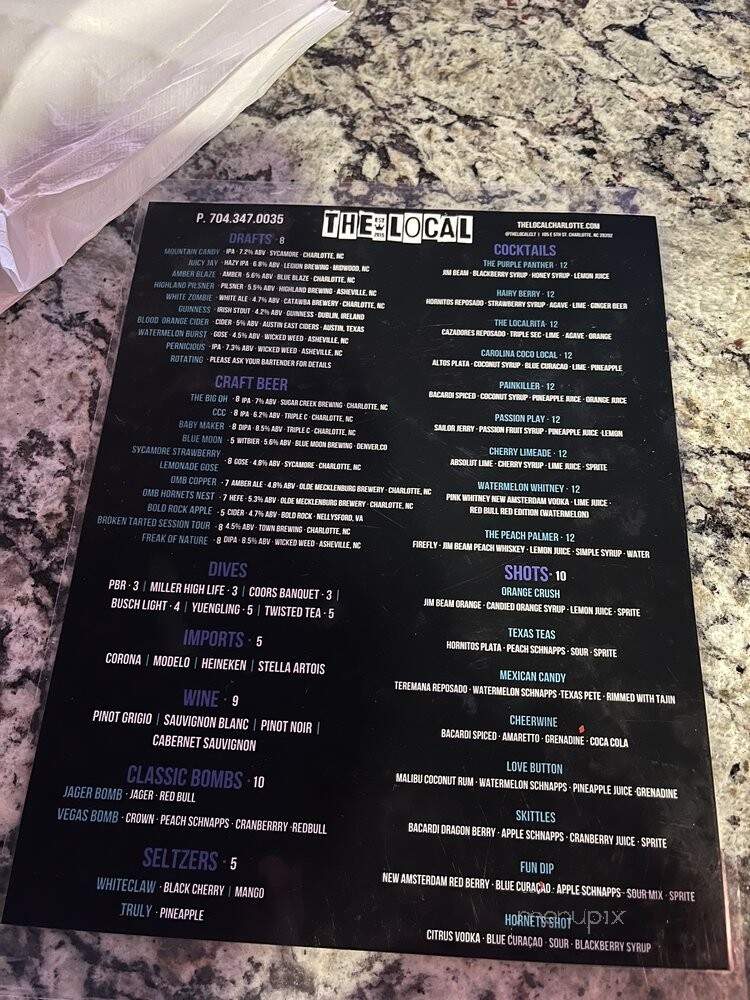 Local on 5th - Charlotte, NC menu_pic