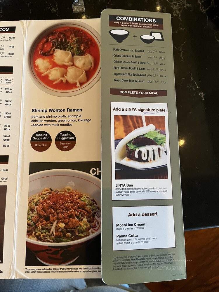 Jinya Ramen Bar - Houston, TX menu_pic