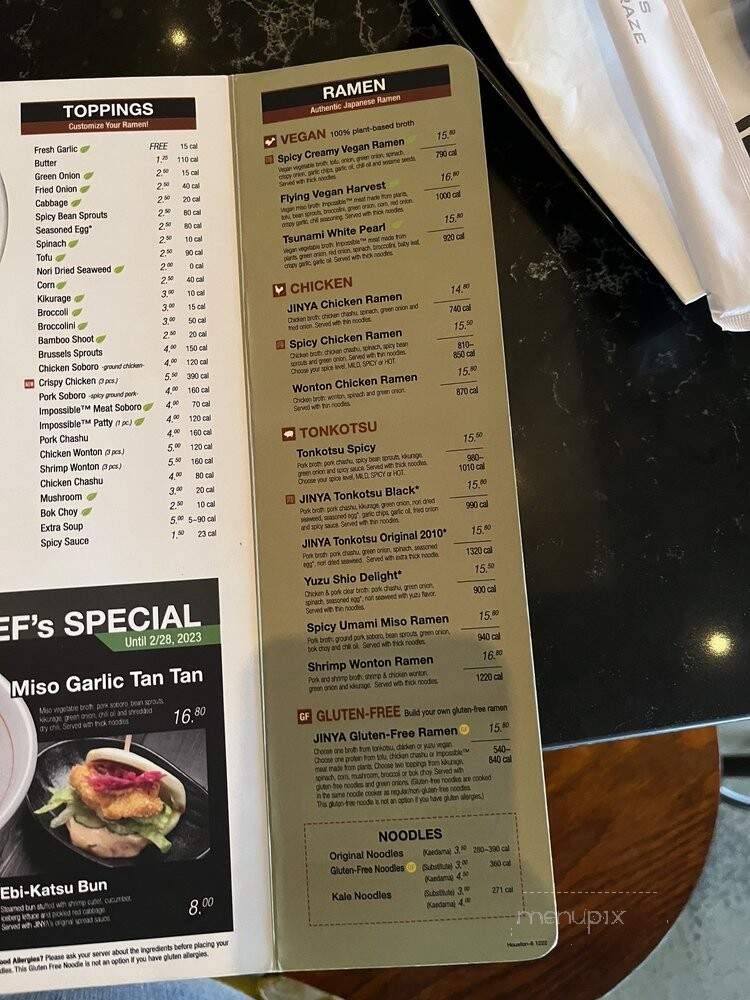 Jinya Ramen Bar - Houston, TX menu_pic