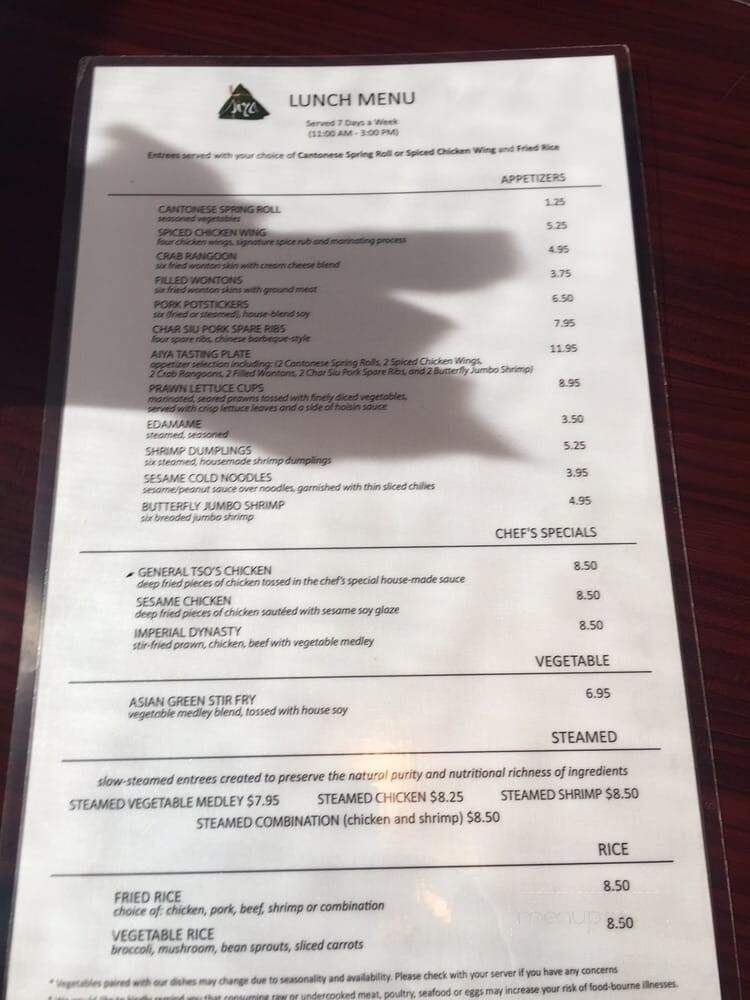 Aiya - Frisco, TX menu_pic
