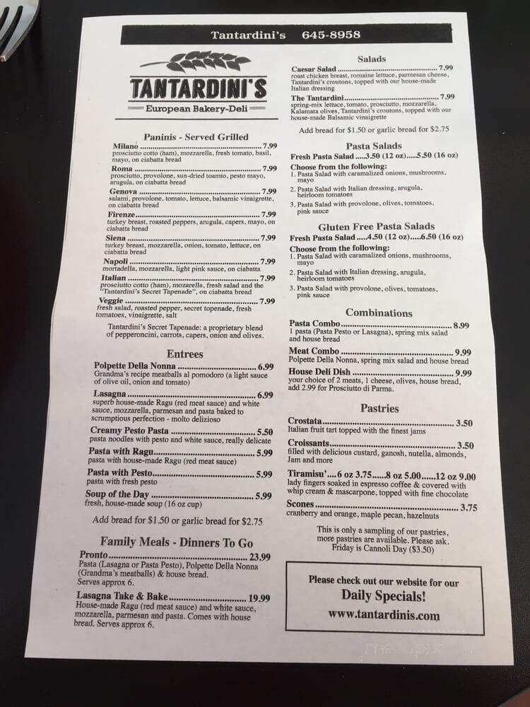 Tantardinis - Redding, CA menu_pic