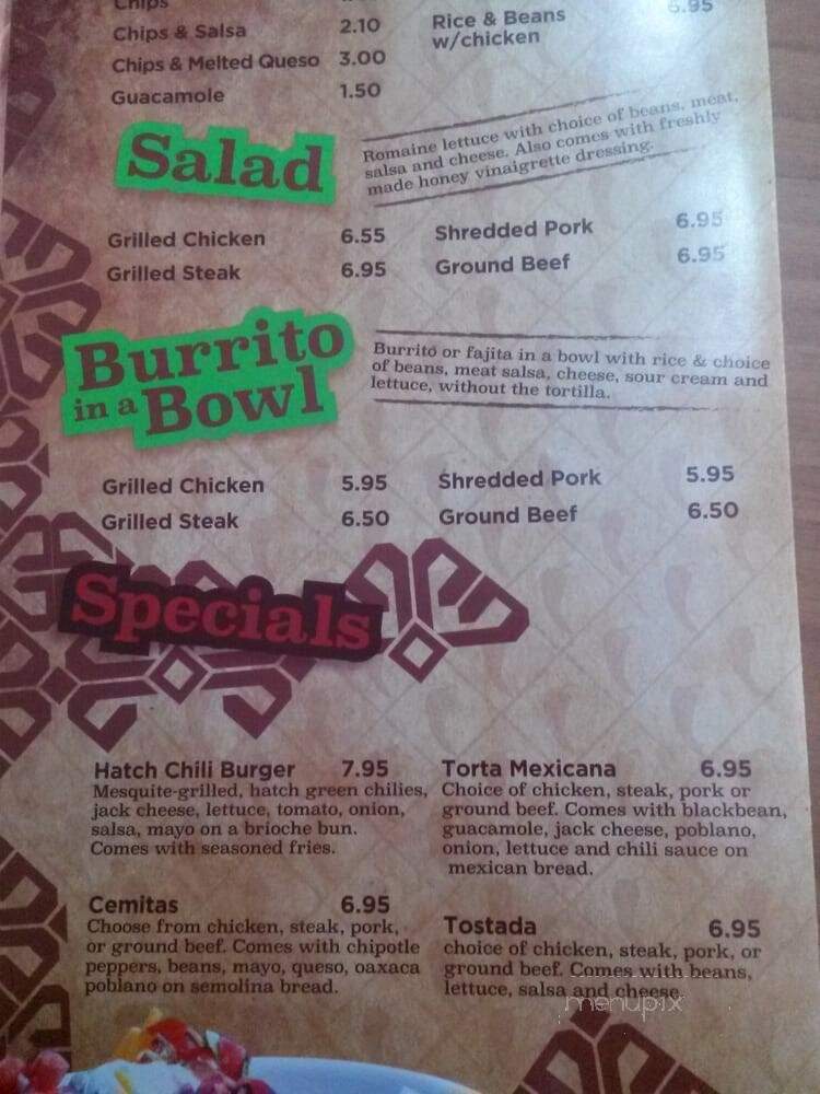 Frijole Mexican Grill - Woodside, NY menu_pic