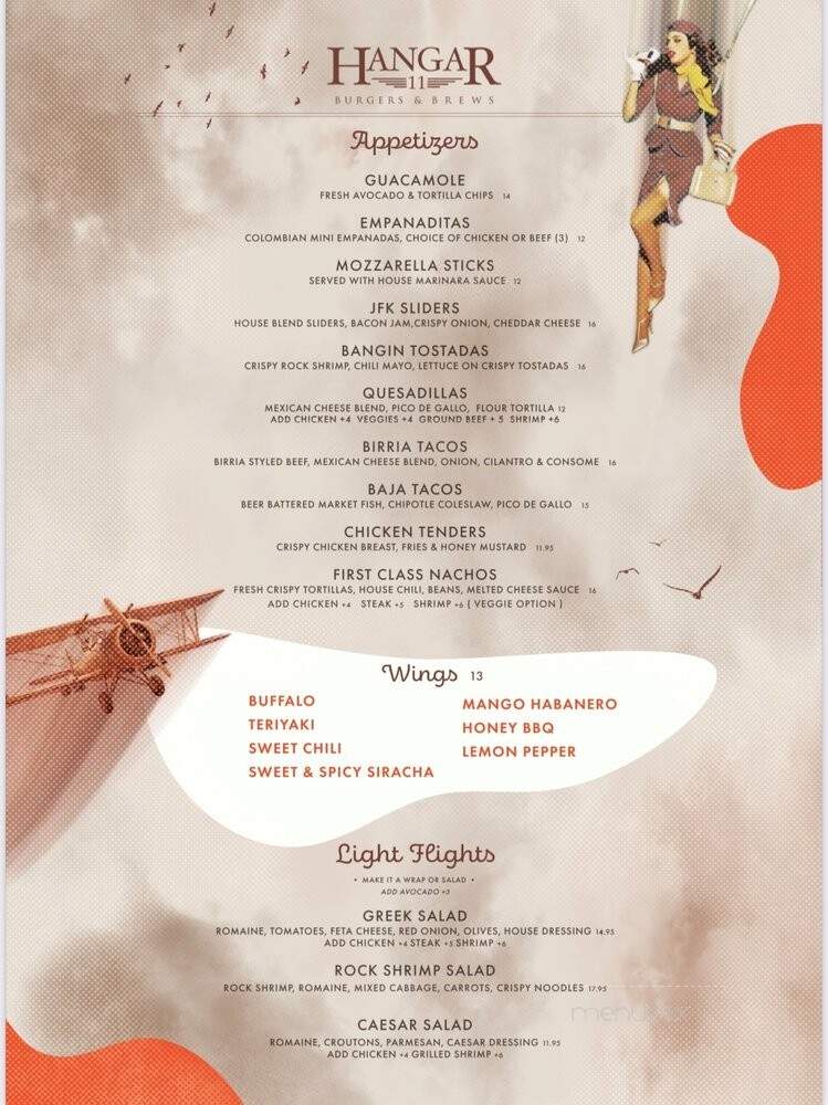 Hangar 11 Bar & Grill - Kew Gardens, NY menu_pic