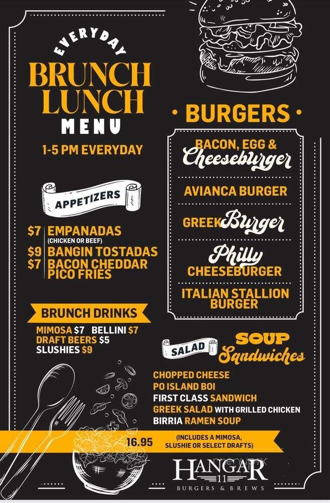 Hangar 11 Bar & Grill - Kew Gardens, NY menu_pic