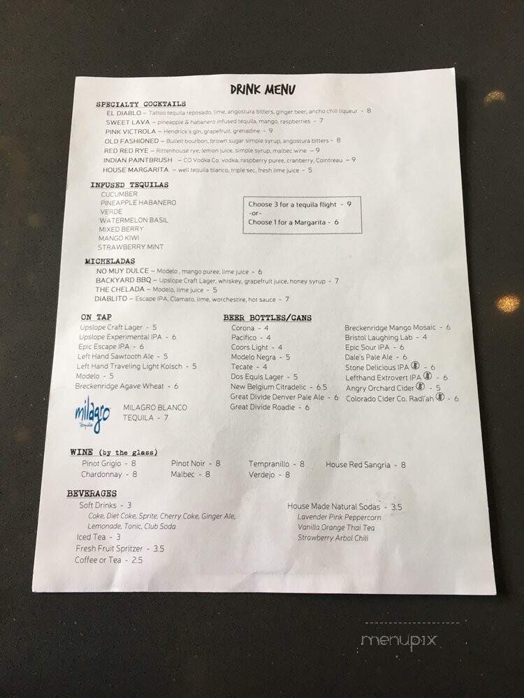 Taco Junky & Tequila Bar - Boulder, CO menu_pic