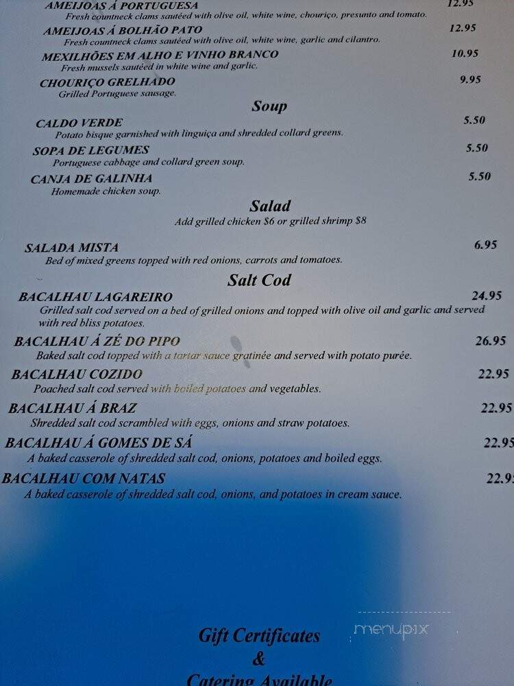 Portugalia Restaurante - Cambridge, MA menu_pic