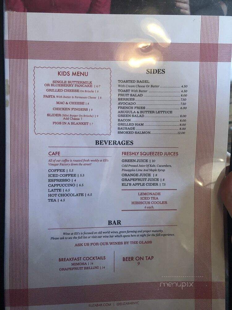 Eli's Table - New York, NY menu_pic