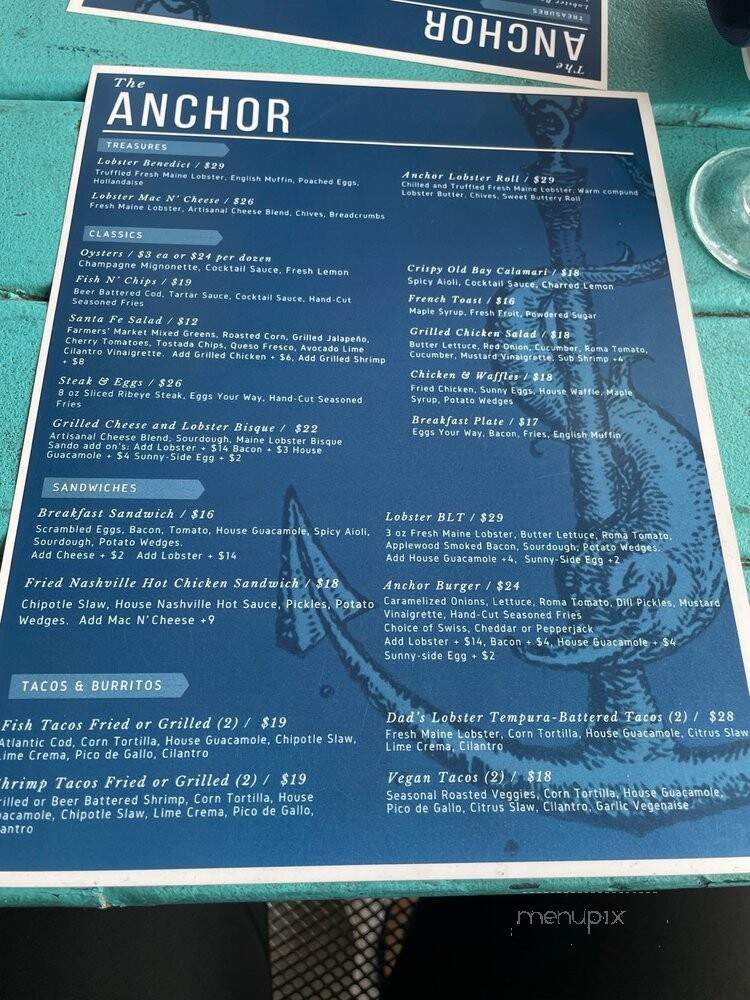 The Anchor - Marina Del Rey, CA menu_pic
