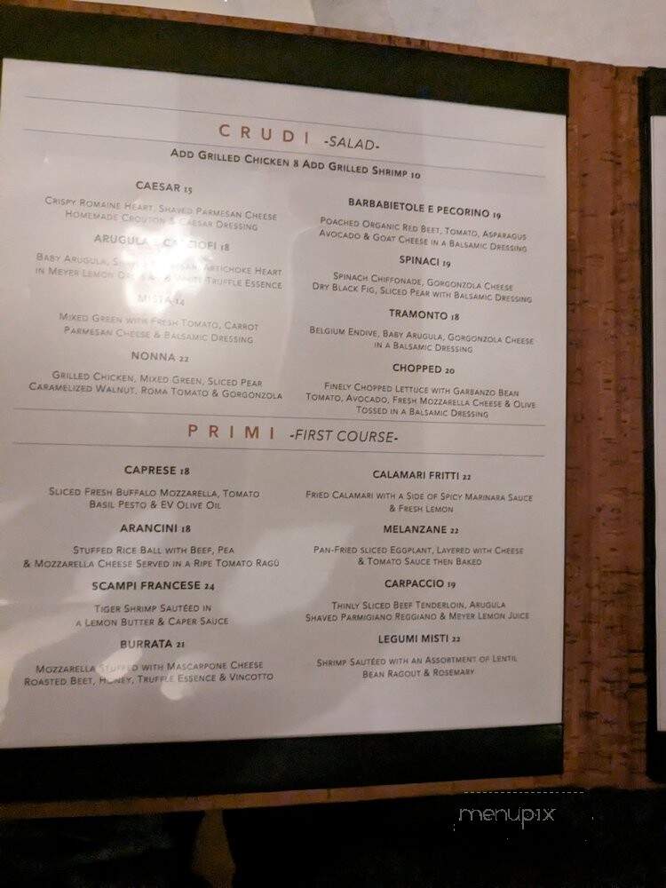 Tramonto - Malibu, CA menu_pic