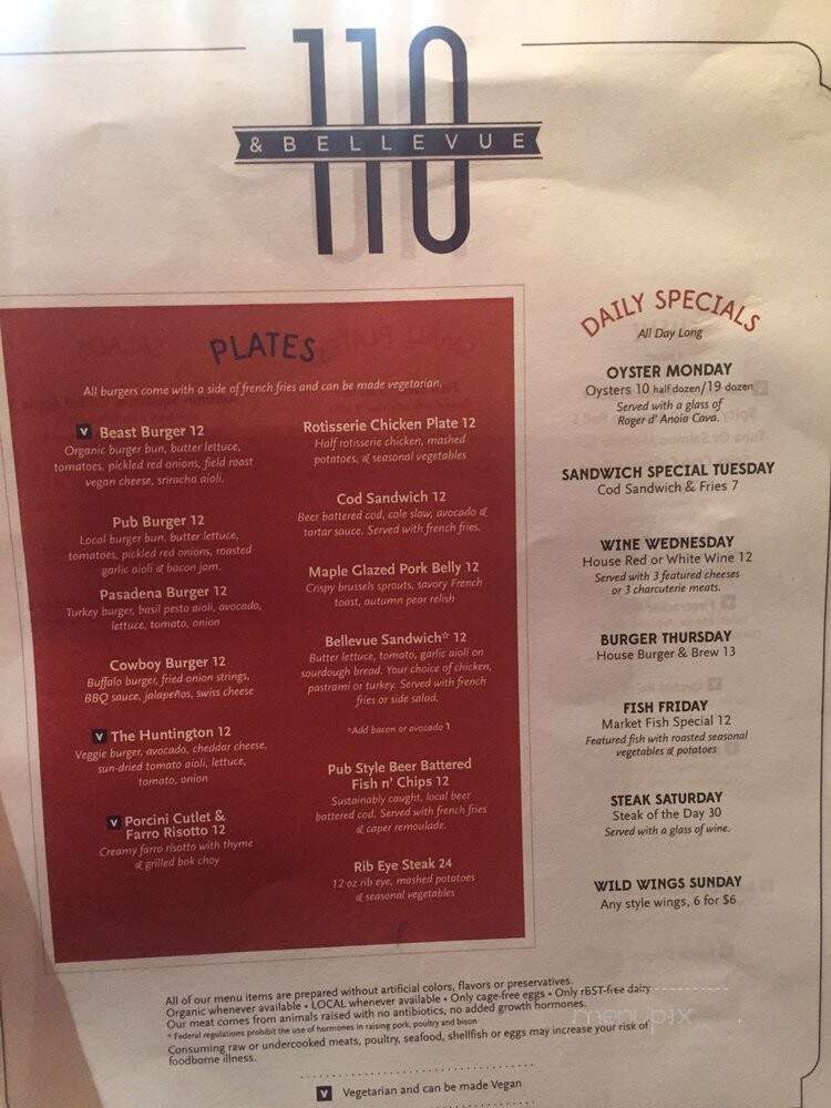 110 & Bellevue - Pasadena, CA menu_pic