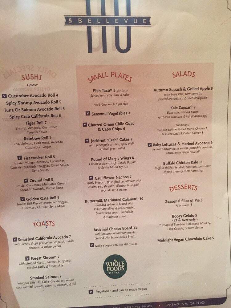 110 & Bellevue - Pasadena, CA menu_pic