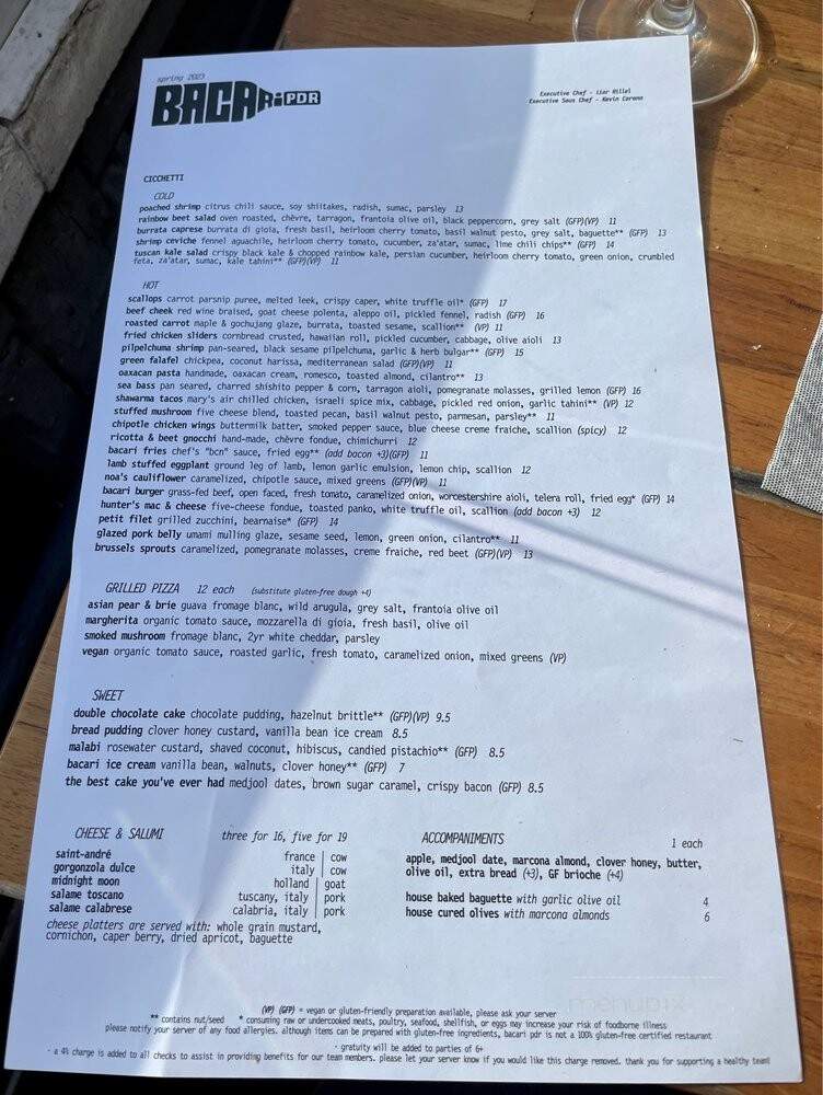 Bacari PDR - Playa Del Rey, CA menu_pic