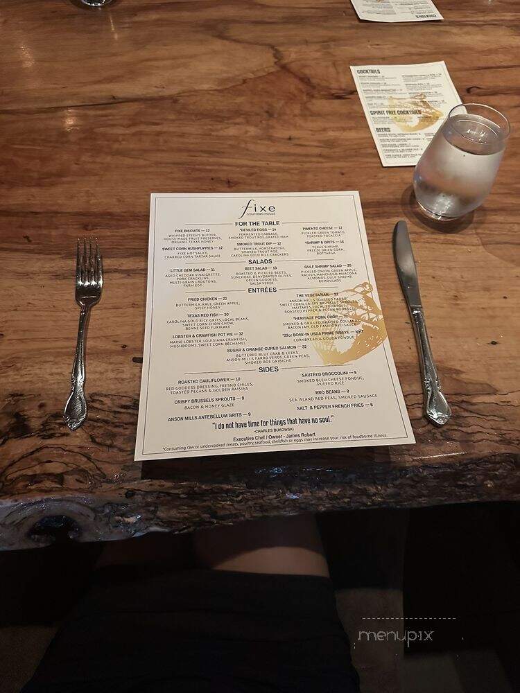 Fixe Austin - Austin, TX menu_pic