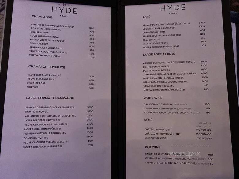 Hyde Beach - Miami Beach, FL menu_pic