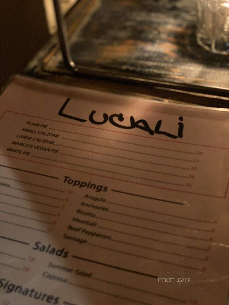 Lucali - Miami Beach, FL menu_pic
