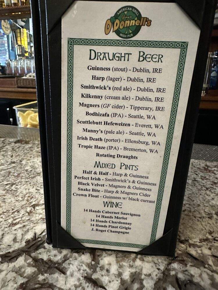 Shawn O'Donnell's American - Seattle, WA menu_pic