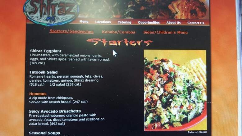 Shiraz Holiday Manor - Louisville, KY menu_pic