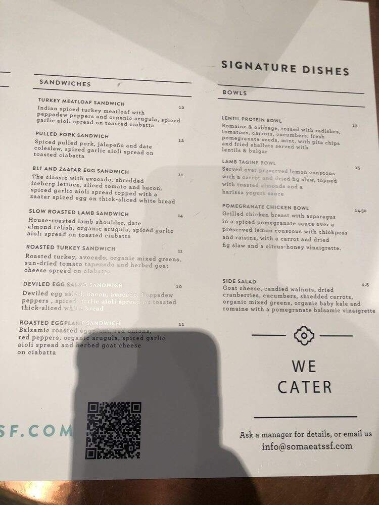 SOMA Eats - San Francisco, CA menu_pic