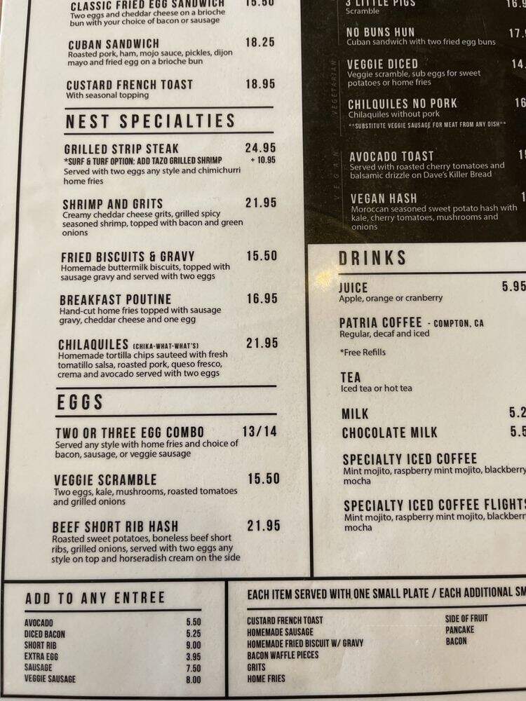 The Nest: A Breakfast Joint - Bellflower, CA menu_pic