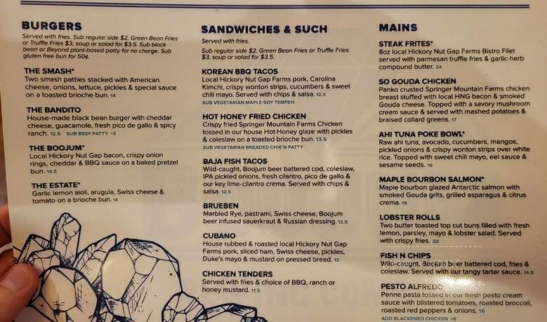 Boojum Brewery Taproom - Waynesville, NC menu_pic
