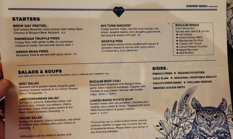 Boojum Brewery Taproom - Waynesville, NC menu_pic