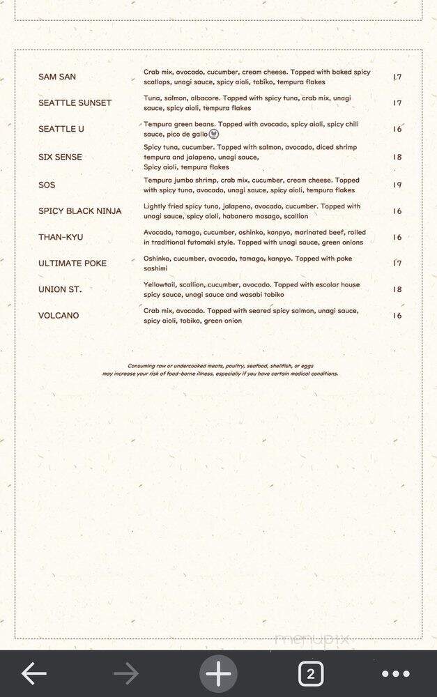 The Gokan by Musashi - Seattle, WA menu_pic