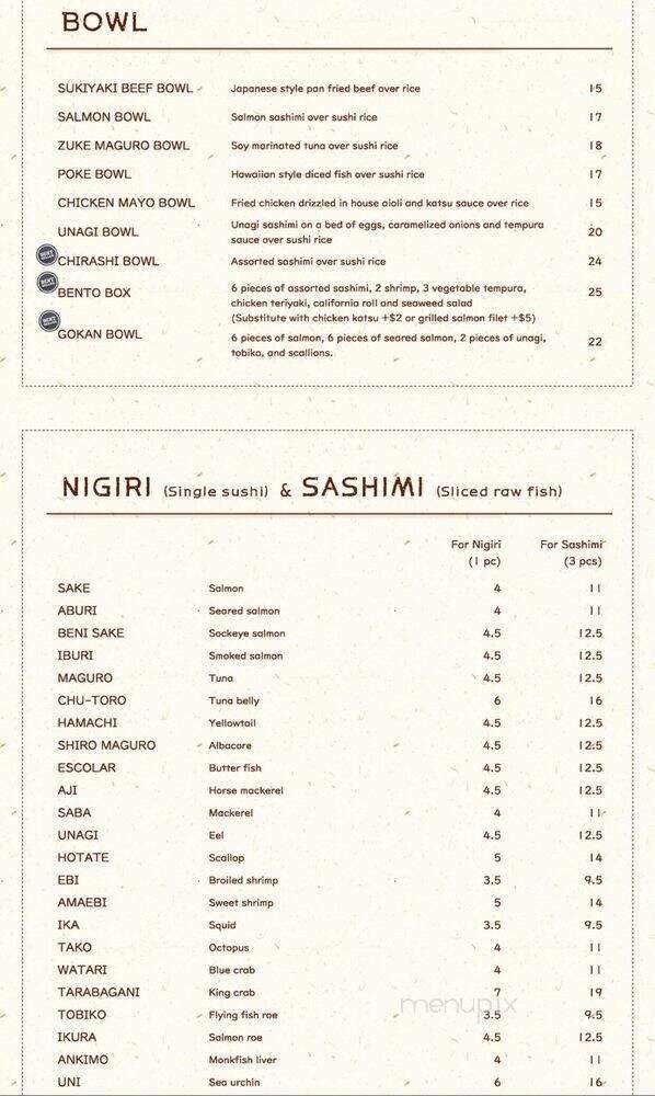 The Gokan by Musashi - Seattle, WA menu_pic