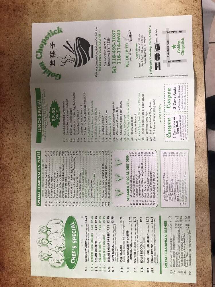 Golden Chopstick - Brooklyn, NY menu_pic