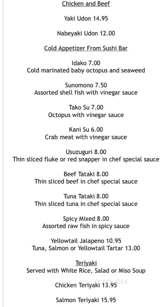 NAGOYA - Berkeley Heights, NJ menu_pic