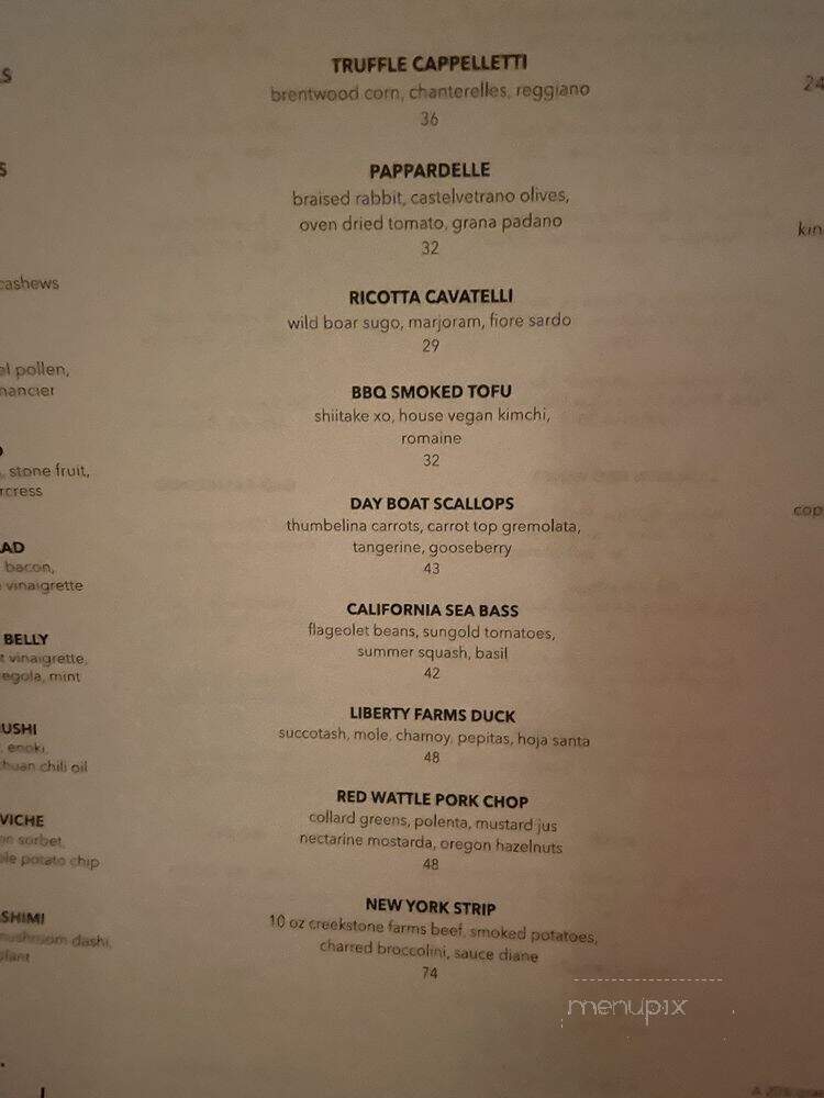 Redbird - Los Angeles, CA menu_pic