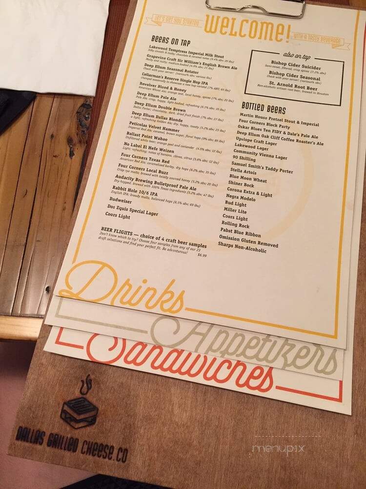 Dallas Grilled Cheese Co. - Dallas, TX menu_pic