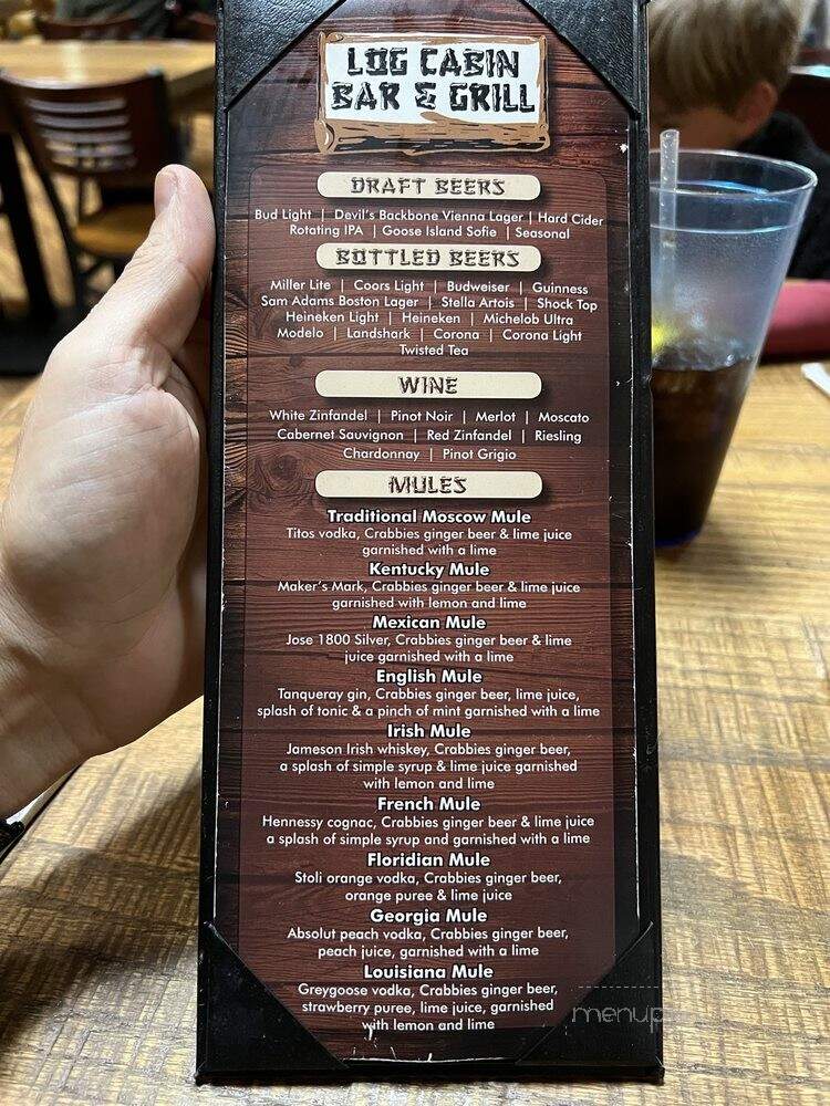 The Log Cabin Bar & Grille - Tannersville, PA menu_pic