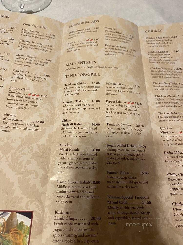 Nirvana Indian Restaurant - Altamont, NY menu_pic