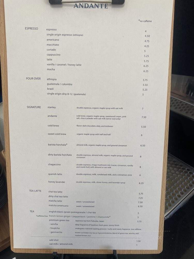 Andante - Los Angeles, CA menu_pic