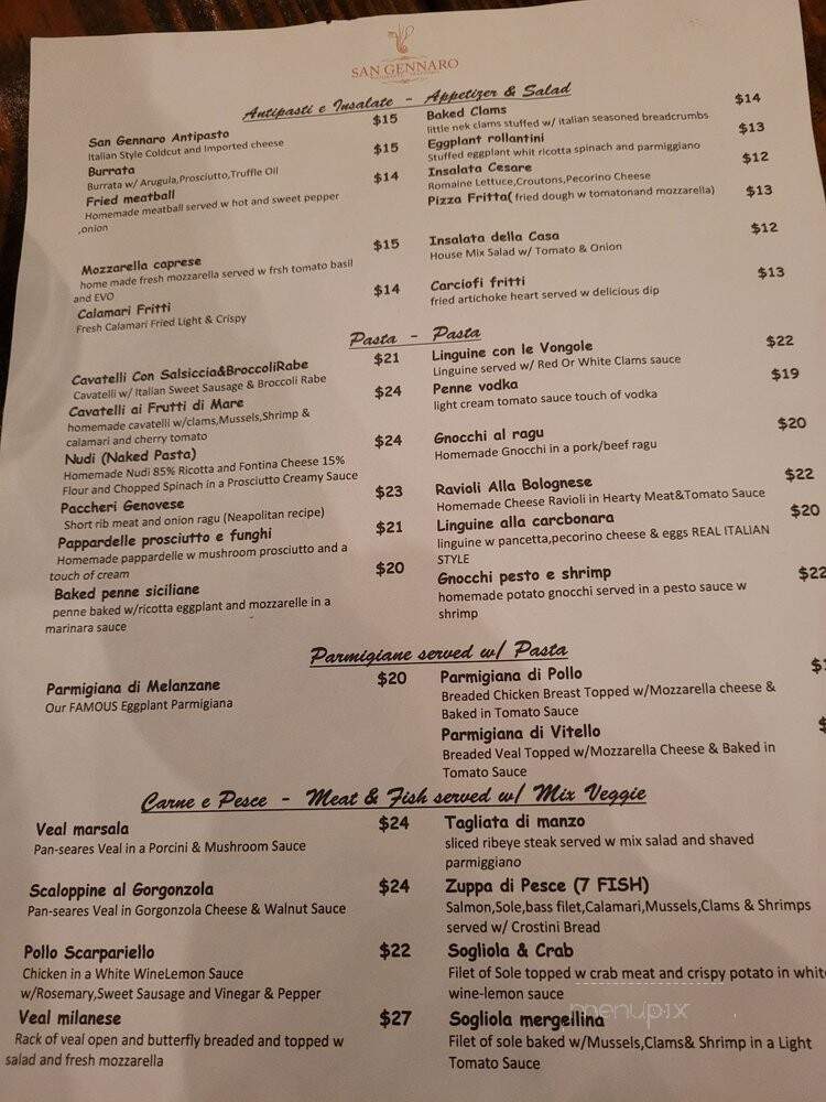 San Gennaro - Bronx, NY menu_pic